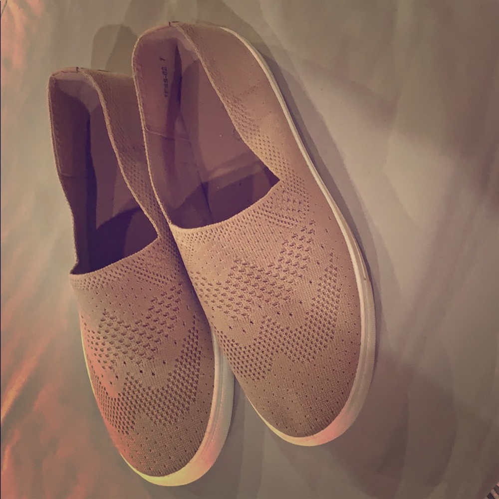 Dusty rose slip on shoes